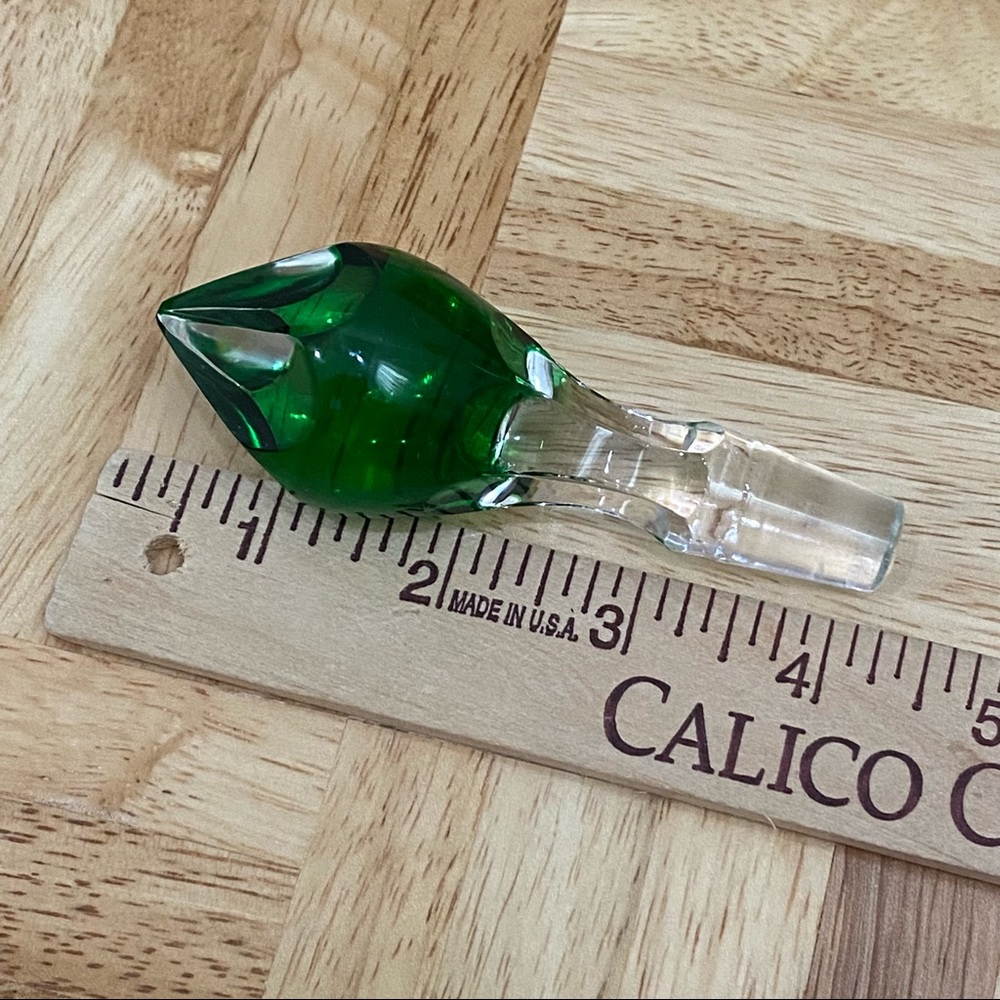 Vintage Handarbeit Nachtmann Bleikristall Bohemian Green Cut to Clear Decanter - Picture 8 of 13